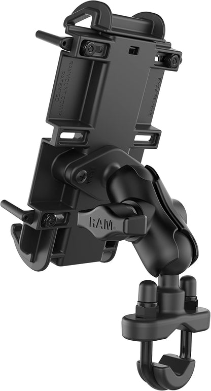 Quick-Grip XL Phone Mount with Handlebar U-Bolt Base, B Size 1" Ball Short Arm, Motorcycle, ATV/UTV & Bike Mount RAM-B-149Z-A-PD4U